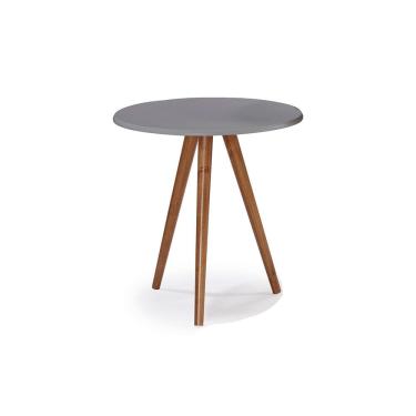 Imagem de Mesa de Apoio Pequena Tripé Pé Palito Hannover - Cinza/Imbuia Glazer