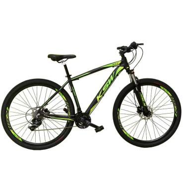Imagem de  Bicicleta Aro 29 Ksw Xlt Câmbios Shimano 24v K7 Freios Hidráulicos Garfo Com Trava - Preto\Verde