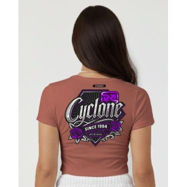 Imagem de (LANÇAMENTO) Baby Look Cyclone Cropped Wilders Metal, Salmão, P