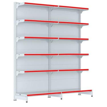 Imagem de Gondola Parede 202 Fit Farmacia Ate 2 Metros Branco Pe Vermelho - Amap