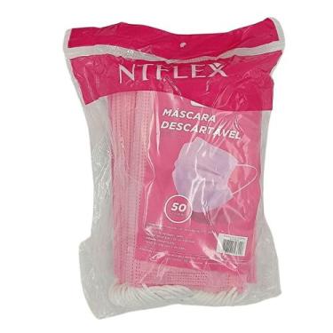 Imagem de Mascara descartavel ntflex 1956 elastico rosa 050un