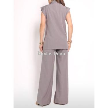 Imagem de Modas Domi Conjunto Feminino Luis Twill Estilo Terno Elegante Sofistic