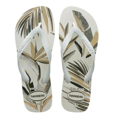 Imagem de Chinelo Havaianas Aloha, 43/44, Branco, Branco, Verde oliva