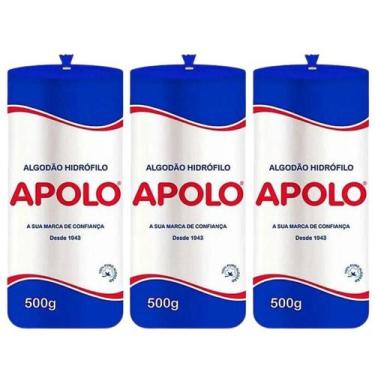 Imagem de Kit Algodão Hidrófilo Apolo em Rolo 500g C/3
