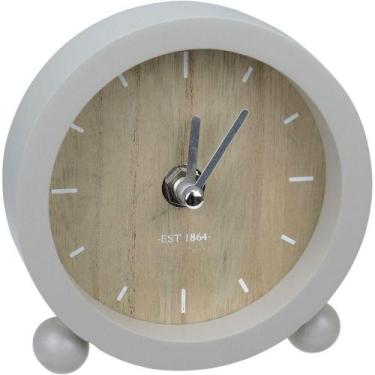 Imagem de Relógio Decorativo Mesa Home&co Mdf 11x11x3cm Cinza - HOME & CO