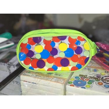 Imagem de Estojo Escolar Oem Bolsinha Transparente em Polipropileno com Zíper 23x11x5cm 1 Unidade Verdecombolinhas