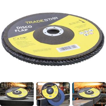 Imagem de Disco Flap 180 Mm G40 Fibra Reto Azul Aço E Inox Tradestar