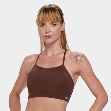 Imagem de Top New Balance Basic Yoga Feminino, Marrom, M