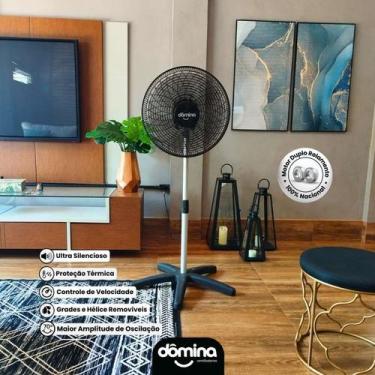 Imagem de Ventilador Dômina Coluna Turbo 60cm 8 Hélices Silencioso, Preto, Bivol