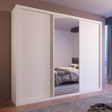 Imagem de Guarda-Roupa Casal Imperius C/ Espelho 3 Portas Bom Pastor, Branco