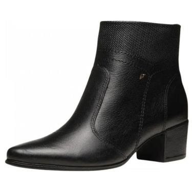 Imagem de Bota Feminina Couro Elegante Confortavel Salto Baixo Pegada