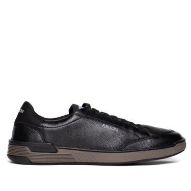 Imagem de Sapatênis Masculino Ferracini Milan Couro Preto, Preto, 40