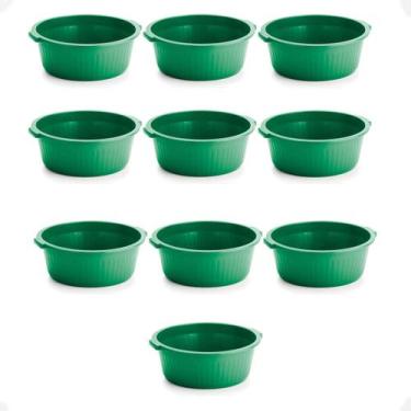Imagem de Kit 10 Balde Bacia Multiuso de Plástico canelada 12 Litros - Arqplast