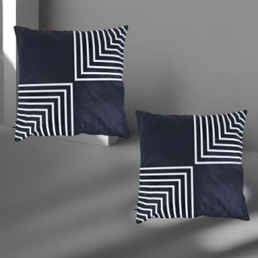 Imagem de Kit 2 Capas de Almofada Noir e Blanc 43x43cm Estampadas - Mkt Multi, M