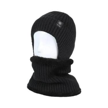 Imagem de Boné Masculino De Inverno Em Tricô Com Forro De Pele Sintética, Quente