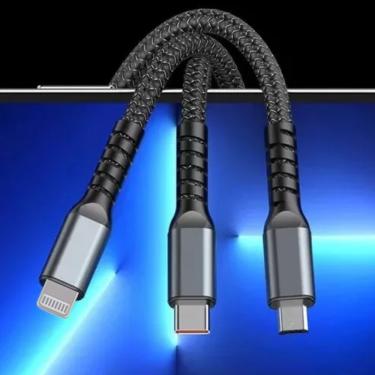 Imagem de Cabo Carregador 3 In 1 Conexão Tipo-c / V8 / Lightning 1 M
