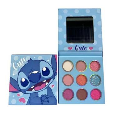 Imagem de Paleta Sombra Kit Maquiagem Stitch Hello Kitty Personagem:Stitch 9 Ton