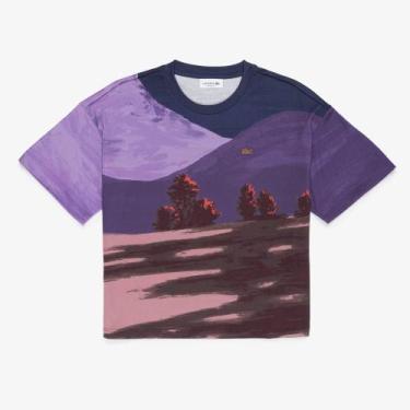 Imagem de Camiseta Estampada de Paisagem - Lacoste, 38, Azul