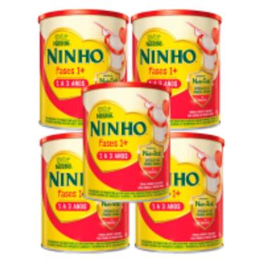 Imagem de Kit 5 Ninho Fases 1+ Fórmula Infantil Primeira Infância de 1 a 3 anos 800g