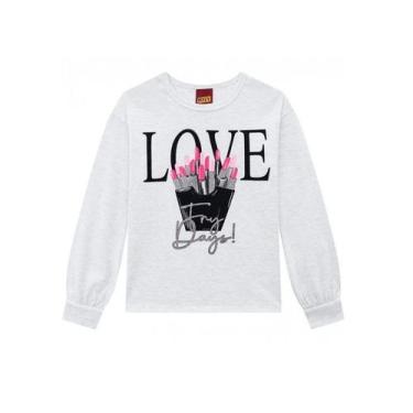 Imagem de Blusa manga longa feminina juvenil estampada kyly, Mescla, 16