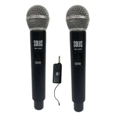 Imagem de Microfone Sem Fio Duplo Solus MM120D preto