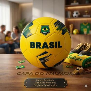 Imagem de Bola De Futebol Seleção Brasileira Verde E Amarela Campo - generico