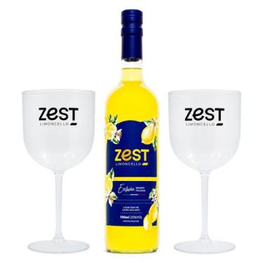 Imagem de Licor de Limão Siciliano Zest Limoncello 700ml + 2 Taças