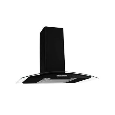 Imagem de Coifa de Parede Fogatti Vidro Curvo Duto Slim 75cm Vidro Temperado Black LED 110V