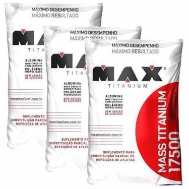 Imagem de Kit 3 Mass 17500 - 3000g Morango - Max Titanium