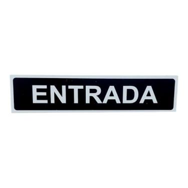 Imagem de Placa de Sinalização 30x7 ENTRADA fundo preto letra branca - ASELETRO
