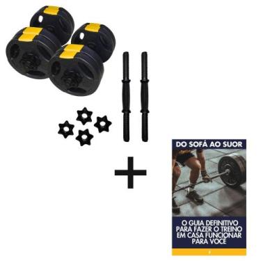 Imagem de Kit Halteres Ajustáveis até 10kg Ahead Sports + E-book