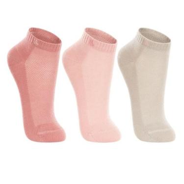 Imagem de Meia infantil Lupo Kids em algodão Kit com 3 pares, Rosê, 33 a 36, Alg