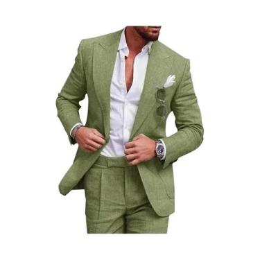Imagem de Terno Slim Fit Masculino De Linho Para Casamento Na Praia, Festa De Fo