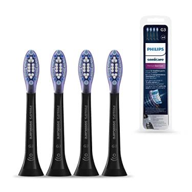 Imagem de Philips Cabeças de escova de substituição premium genuíno Sonicare para cuidados de goma premium, pacote com 4, preto - HX9054/33