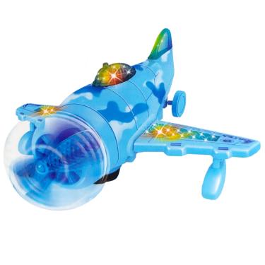 Imagem de Avião Maluco Grande Bate e Volta Infantil com Luzes Músicas Brinquedo Infantil