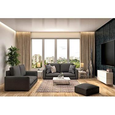 Imagem de Yeele 2,1 x 1,5 m pano de fundo moderno sofá tapete lustre de cristal janela zoom escritório reunião fotografia fundo vídeo conferência novo estilo de vida foto estúdio adereços