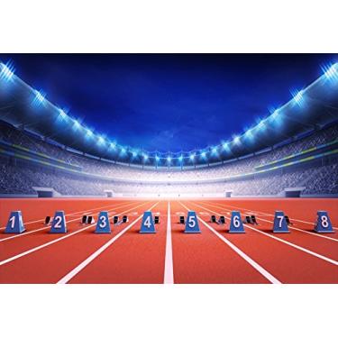 Imagem de Cenários de fotografia esportiva de atletismo - Fundo de foto - Yeele 3 x 2,4 m Stadium Athletic Race Track Backdrop Pictures Athlete Boy Children Photo Booth Shooting Family Photographic Studio Adereços