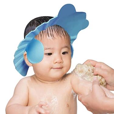 Imagem de Silicone Baby Shower Cap,Adjustable Hair Washing Shampoo Shield - 4 Gears Adjustable, for Baby Infants Kids and Children Safe Bathing Hair Waterproof Shampoo Cap, for Kids Head Size 15-24in Sanwan