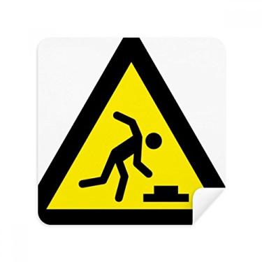 Imagem de Warning Symbol Yellow Black Stumble Triangle Glasses Cloth Screen Cleaner Suede Fabric 2 Pack