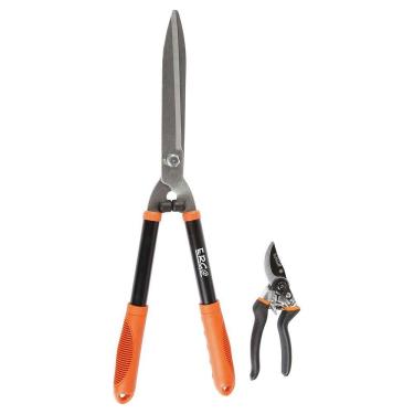 Imagem de Kit Tesoura Poda Grama 2 Peças, Preto/Laranja