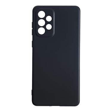 Imagem de Capa para Samsung Galaxy A73 5G, Capa traseira TPU macia à prova de choque de silicone anti-impressões digitais Capa protetora de corpo inteiro para Galaxy A73 5G (16,70 pol.) (Preto)