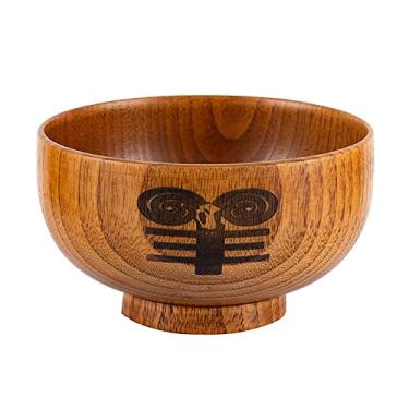 Imagem de UPTALY 1 peça tigelas de cereais de madeira de jujuba natural (ano das ovelhas, 300 ml), conjunto de tigelas de arroz do zodíaco animal, tigelas chinesas feitas à mão, tigela de madeira de aveia, tigela de refeição infantil, utensílios de madeira japonesa