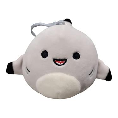 Imagem de Squishmallow Presilha oficial Kellytoy de 9,5 cm para chaveiro, mochila com clipes de pelúcia macia de brinquedo animal (Gordon Shark)