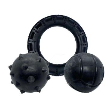 Imagem de Kit Brinquedos Pet Grande Porte Pneu Bola Lisa Cravo Maciço