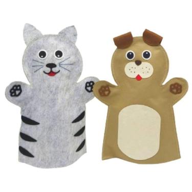 Imagem de Fantoche - Feltro - Cão E Gato - Kits E Gifts