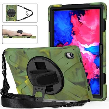 Imagem de For Lenovo XiaoXin Pad 11 / Pad 11 Plus 2021 / Pad 2022 Shockproof Colorful Silicone + PC Protective Case with Holder & Hand Strap & Shoulder Strap(Black)