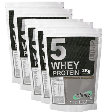Imagem de Kit 5 Wheys Protein 5w 10 Kilos Proten Wey Morango