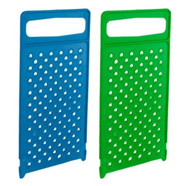 Imagem de Ralador de alimentos de plástico – Pacote com 2 – Ralador de mão fácil e plano – Ralador portátil de queijo fino seguro para lava-louças