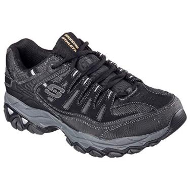 Imagem de Tênis masculino com cadarço e espuma viscoelástica da Skechers, Black/Charcoal, 7.5 X-Wide