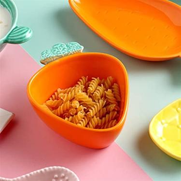 Imagem de GUIPAIHAI Prato de lanche adorável prato de cerâmica talheres comendo tigela de bebê prato de desenho animado panela de sobremesa criativa doméstica (tamanho: tigela)